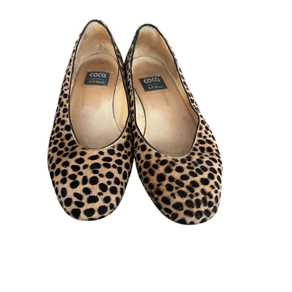 Women Coca by M Marals Sheetah Print Flat Shoes Sz 38